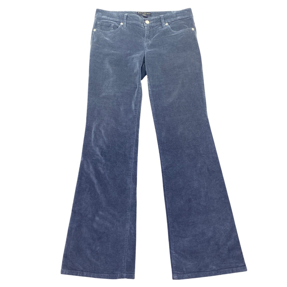 Banana Republic Ryan Fit Slate Blue Corduroy Flare Pants Sz 2 Boho Retro Western